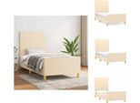 Vidaxl Struttura Letto Con Testiera In Tessuto Crema 100X200 Cm - Letti E Strutture Letto