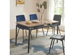 Tavolo Da Pranzo 'Hemnes' Per 4 Persone 120 X 70 Cm Gambe In Acciaio Effetto Rovere