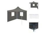 Vidaxl Tenda Pieghevole Per Feste Pop-Up Con 2 Pareti Laterali 3 X 3 M Antracite - Padiglioni E Tende Per Feste