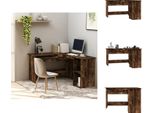 Vidaxl Scrivania Ad Angolo In Rovere Fumé 120X140X75 Cm Materiale A Base Di Legno - Scrivanie