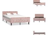 Vidaxl Struttura Letto In Velluto Rosa 120X200 Cm - Letti E Strutture Letto