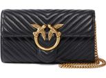 Pinko Borsa A Tracolla Pochette Love One Mini Icon Wallet C Nappa Chevron Black - Antique Gold Nero