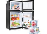 Combinazione Frigorifero/Congelatore Da Tavolo Merax BCD-86A, Minifrigo Con Vano Congelatore, Doppia Porta E Illuminazione A Led, 60 L, A Libera Installazione