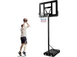 KOMFOTTEU Basketballständer 130-305cm höhenverstellbar, Basketballkorb mit Ständer, Basketballanlage 12 Stufen verstellbar für Kinder & Erwachsene, Basketball Korbanlage mit Rollen