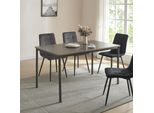 Tavolo Da Pranzo 'Lindesberg' Per 6 Persone 140 X 80 Cm Gambe In Acciaio Grigio