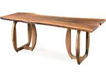 Casa Padrino Tavolo Da Pranzo In Legno Massiccio Marrone 200 X 100 X H. 76 Cm - Tavolo Da Cucina In Noce Massiccio - Mobili Per La Sala Da Pranzo - Mobili In Legno Massiccio - Mobili
