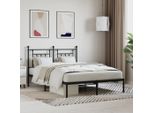 Vidaxl Struttura Letto Con Testiera In Metallo Nero 150X200 Cm - Struttura Letto - Cornici Letto - Struttura Letto - Letto