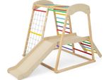 Costway Struttura Da Arrampicata Per Interni, Barra Di Trazione & Scivolo & Rete Di Arrampicata & Scala & Tunnel, Parco Giochi Per Interni Da 1 Anno (Colorato)