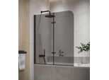 Vasca Da Bagno Austin Nero Grigio Vetro 5 Mm Con Rivestimento Nano 110 X 140 Cm Schermo Doccia Cabina Doccia Attacco Per Vasca Da Bagno