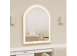 Specchio Da Bagno A Led Wisfor Con Cornice In Alluminio Dorato 60 X 90 Cm, Specchio Da Parete Con Interruttore A Sfioramento, Antiappannamento Dimmerabile, 3 Colori Di Luce, IP56 A Risparmio Energetico