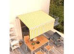 The Living Store Tenda Da Sole Automatica A Scomparsa Con Mantovana 3X2,5 M Giallo E Bianco