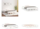Vidaxl Letto In Legno Massiccio Bianco 140X190 Cm - Struttura Letto - Letto - Struttura Letto In Legno