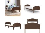 Vidaxl Letto In Legno Massiccio Di Pino Marrone Scuro 100X200 Cm - Struttura Letto - Cornici Letto - Struttura Letto - Letto