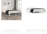 Vidaxl Letto In Legno Massiccio Di Pino Bianco 160X200 Cm - Struttura Letto - Letto - Struttura Letto In Legno