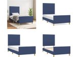 Vidaxl Struttura Letto Con Testiera Blu 100X200 Cm Tessuto - Struttura Letto Con Testiera - Struttura Letto Con Testiera - Struttura Letto - Letto Con Testiera