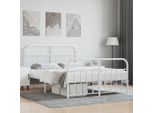 Vidaxl Giroletto Con Testiera E Pediera In Metallo Bianco 135X190 Cm - Giroletto - Cornici Per Letti - Giroletto - Letto