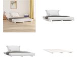 Vidaxl Letto In Legno Massiccio Bianco 140X190 Cm Pino - Struttura Letto - Letto - Letto Camera Da Letto