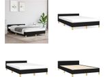 Vidaxl Giroletto Con Testiera In Tessuto Nero 120X200 Cm - Giroletto Con Testiera - Giroletti Con Testiera - Giroletto - Letto Con Testiera