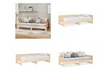 Vidaxl Letto Da Giorno Allungabile In Pino Massiccio 2X(90X190) Cm - Letto Da Giorno Allungabile - Letti Da Giorno Allungabili - Letto Da Giorno In Legno - Letto Da Giorno In Legno Massiccio