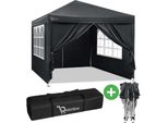 Bukkitbow - Tenda Per Feste Con Pareti Laterali - Tenda Pieghevole - Impermeabile E Resistente Alle Intemperie - Padiglione Da Giardino - 300 X 300 Cm - Grigio Antracite