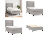 Vidaxl Letto Boxspring Con Materasso In Tessuto Grigio Chiaro 100X200 Cm - Letto Boxspring - Boxspringbetten - Bett - SchlafzimmermöBel