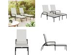 Vidaxl Lettini 2 Pezzi Con Poggiapiedi Pe Rattan Nero - Lettino - Sdraio - Chaise Longue - Sedia Da Giardino