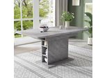 Tavolo Da Pranzo Allungabile Flieks, Tavolo Da Pranzo Tavolo Da Cucina Rettangolare, Tavolo Con Spazio Di Archiviazione, 130X70X75, Grigio