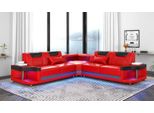 Divano Rosso Angolare In Pelle A Forma Di L Set Moderno Con Led