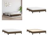 Vidaxl Struttura Letto Marrone Scuro 140X190 Cm In Tessuto - Struttura Letto - Cornici Letto - Struttura Letto - Letto