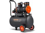 Vevor Compressore D'aria Silenzioso 2800 Giri/Min Compressore Silenzioso 70Db Compressore Senza Olio Con 2 Ruote Serbatoio Di Pressione Da 35L 6-8Bar 1800W (2,5Hp) 3,5Mpa Riparazioni Auto Verniciatura A Spruzzo Lavorazione Del Legno