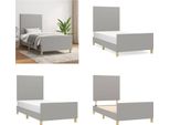 Vidaxl Struttura Letto Con Testiera Grigio Chiaro 100X200 Cm In Tessuto - Struttura Letto Con Testiera - Struttura Letto Con Testiera - Struttura Letto - Letto Con Testiera