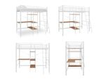 Vidaxl Letto A Castello Con Tavolo Struttura In Metallo Bianco 90X200 Cm - Letto A Castello - Letti A Castello - Letto A Soppalco - Letti A Soppalco