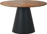 Casa Padrino Tavolo Da Pranzo Marrone / Nero Opaco Ø 120 X H. 75 Cm - Tavolo Da Pranzo Rotondo - Mobili Sala Da Pranzo - Mobili Cucina