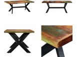 Vidaxl Tavolo Da Pranzo 200X100X75 Cm In Legno Massiccio Antico - Tavolo Da Pranzo - Tavoli Da Pranzo - Tavolo Da Pranzo In Legno - Tavoli Da Pranzo In Legno