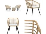 vidaXL 3 tlg. Bistro Set Poly Rattan Eiche - Bistro-Set - Bistro-Sets - Gartenmöbel-Set - Gartenmöbel-Sets