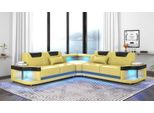 Divano Giallo Angolare In Pelle A Forma Di L Set Moderno Con Led