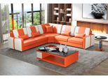 Set Angolare Di Design Divano In Pelle A L Arancione