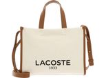 Lacoste Borsetta Borsa A Tracolla Heritage Canvas Shopping Bag Natural Tan Avorio