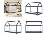 Vidaxl Struttura Letto Per Bambini In Pino Massiccio Grigio 80 X 160 Cm - Struttura Letto Per Bambini - Struttura Letto Per Bambini - Struttura Letto Per Bambini - Letto Per Bambini
