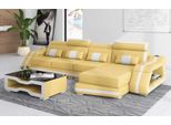 Divano Angolare A L Beige Moderno In Pelle In Ecopelle Divani