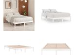Vidaxl Letto In Legno Massiccio Di Pino Bianco 140X200 Cm - Struttura Letto - Struttura Letto In Legno - Letto - Letti