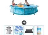 Piscina Intex Con Struttura Rotonda - 305 X 76 Cm - Pressione Dell'acqua - Pompa Inclusa - Filtro - Tappetino Solare - Cloro