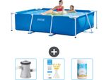 Piscina Intex Con Struttura Rettangolare - 220 X 150 X 60 Cm - Blu - In Dotazione Pompa Filtro Per Piscina - Strisce Reattive - Cloro