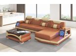 Divano Angolare In Pelle A Forma Di L Marrone Moderno