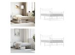 Vidaxl Giroletto Con Testiera E Pediera In Metallo Bianco 100X200 Cm - Giroletto - Cornici Per Letti - Giroletto - Letto