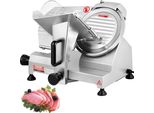 Vevor Affettatrice Commerciale 200 W, Affettatrice Elettrica Per Alimenti Con Lama Acciaio Al Carbonio Da 20,32 Cm, Spessore Regolabile Da 0 A 12 Mm Per Carne, Formaggio Ecc.