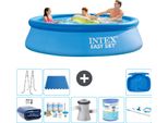 Piscina Gonfiabile Rotonda Intex Easy Set - 305 X 76 Cm - Blu - Include Tenda Da Sole - Pacchetto Manutenzione - Pompa Filtro Per Piscina - Filtro - Kit Pulizia - Scaletta