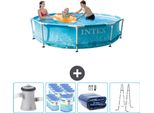 Piscina Intex Con Struttura Rotonda - 305 X 76 Cm - Pressione Dell'acqua - Pompa Inclusa - Filtro - Tenda - Scaletta