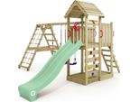 Wickey Torre Gioco Per Arrampicata Rocketflyer Con Altalena E Scivolo, Torre Per Arrampicata Con Sabbiera, Accessori Per Arrampicata E Giochi - Verde Pastello