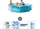 Piscina Intex Con Struttura Rotonda - 305 X 76 Cm - Pressione Dell'acqua - Pompa Inclusa - Filtro - Copertura - Cloro